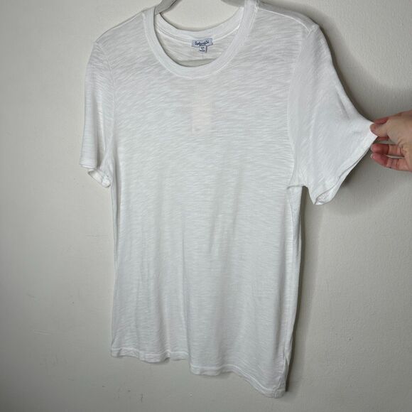 NWT Splendid White Zoe Slub Crew Tee Relaxed Loose Silhouette Light Weight M - Picture 2 of 11